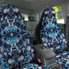 Abstract Wavy Bubbles Blue White Print Pattern Car Seat Covers-grizzshop