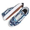 Abstract Wavy Bubbles Blue White Print Pattern Skate Shoes-grizzshop