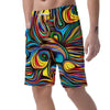 Abstract Wavy Men's Shorts-grizzshop