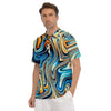 Abstract Wavy Psychedelic Men's Golf Shirts-grizzshop