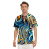 Abstract Wavy Psychedelic Men's Golf Shirts-grizzshop