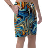 Abstract Wavy Psychedelic Men's Shorts-grizzshop