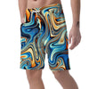 Abstract Wavy Psychedelic Men's Shorts-grizzshop