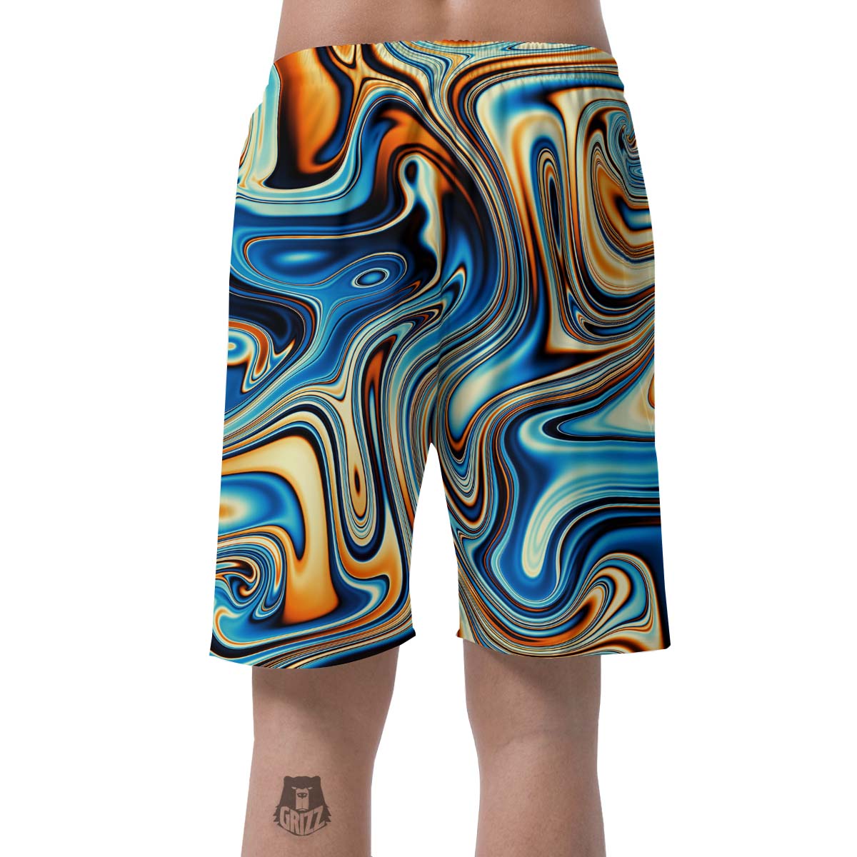 Abstract Wavy Psychedelic Men's Shorts-grizzshop