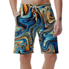 Abstract Wavy Psychedelic Men's Shorts-grizzshop