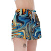 Abstract Wavy Psychedelic Women's Shorts-grizzshop