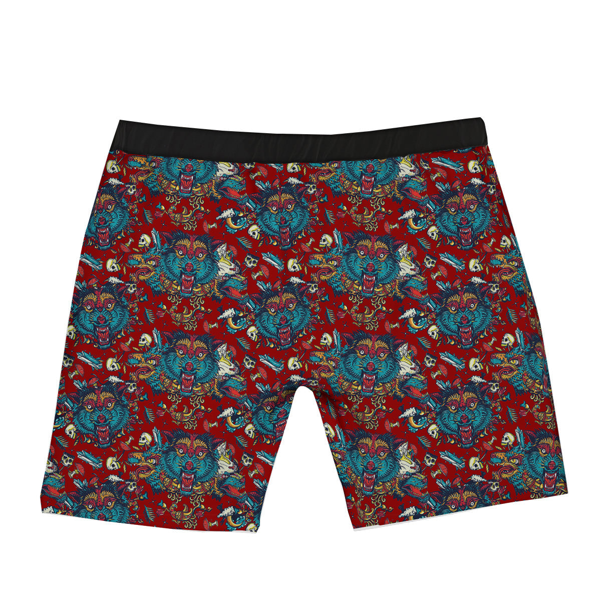 Abstract Wolf Fairy Tale Tattoo Print Pattern Boxer Briefs-grizzshop