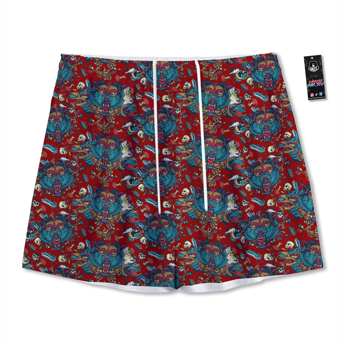 Bird Of Paradise Ethnic Print Pattern Mesh Shorts