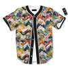 Abstract Zigzag Colorful Graffiti Style Print Pattern Baseball Jersey-grizzshop