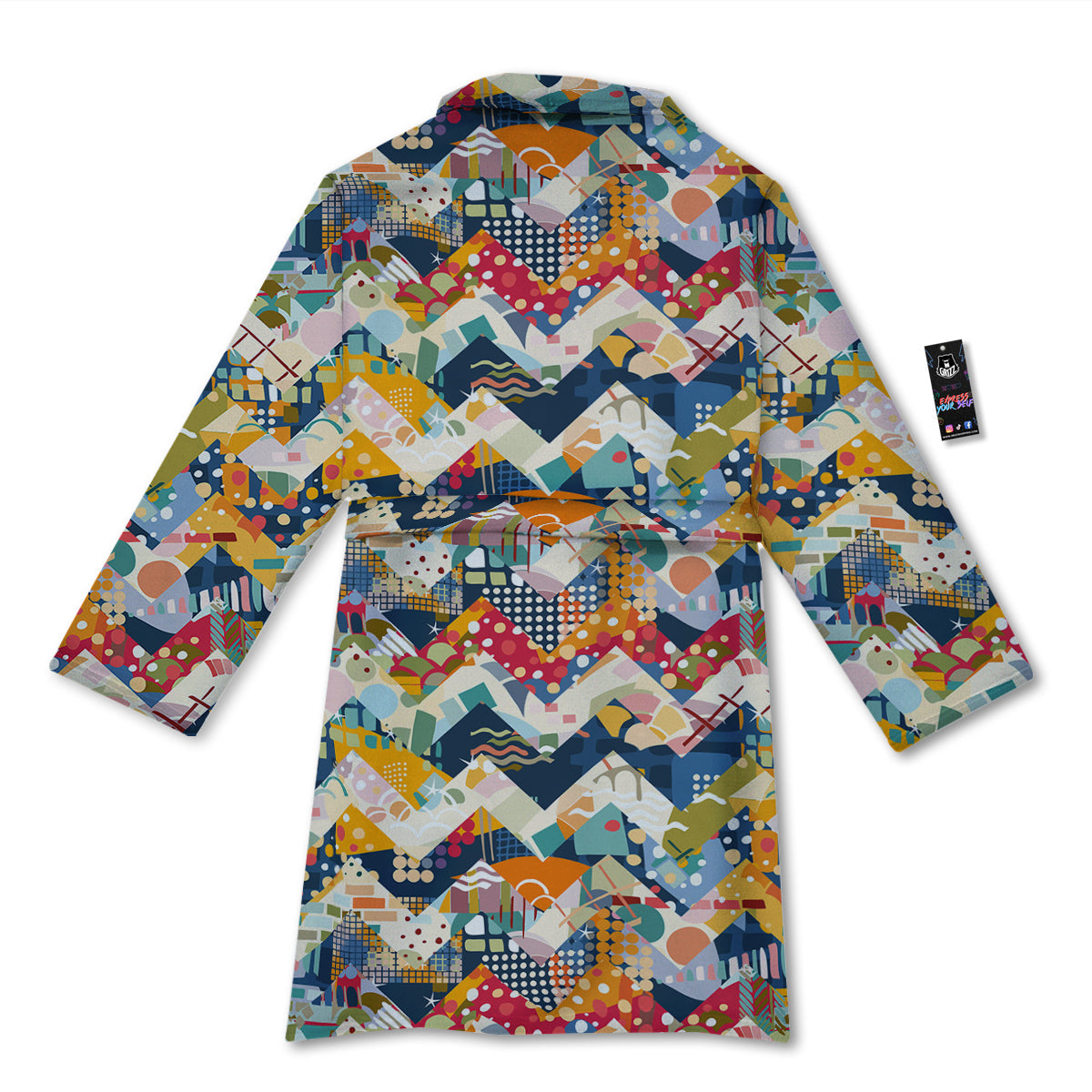 Abstract Zigzag Colorful Graffiti Style Print Pattern Bathrobe-grizzshop