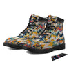 Abstract Zigzag Colorful Graffiti Style Print Pattern Boots-grizzshop