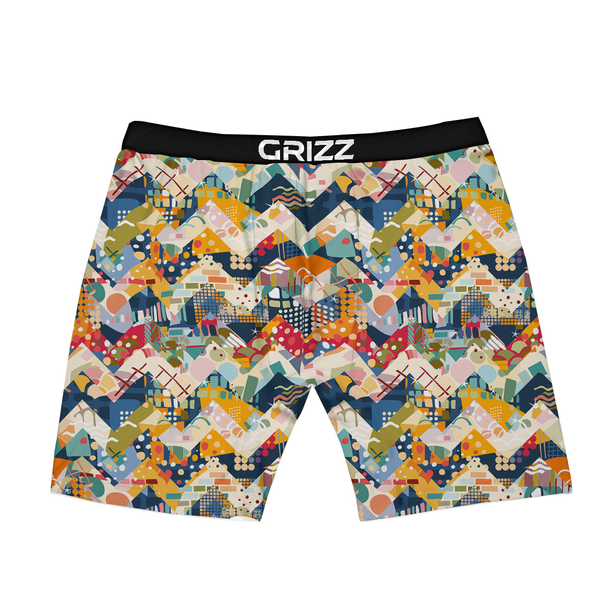 Abstract Zigzag Colorful Graffiti Style Print Pattern Boxer Briefs-grizzshop