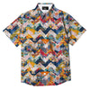 Abstract Zigzag Colorful Graffiti Style Print Pattern Button Up Shirt-grizzshop