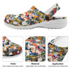 Abstract Zigzag Colorful Graffiti Style Print Pattern Clog-grizzshop