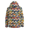 Abstract Zigzag Colorful Graffiti Style Print Pattern Down Jacket-grizzshop