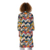 Abstract Zigzag Colorful Graffiti Style Print Pattern Kimono-grizzshop