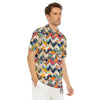 Abstract Zigzag Colorful Graffiti Style Print Pattern Men's Golf Shirts-grizzshop