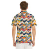 Abstract Zigzag Colorful Graffiti Style Print Pattern Men's Golf Shirts-grizzshop