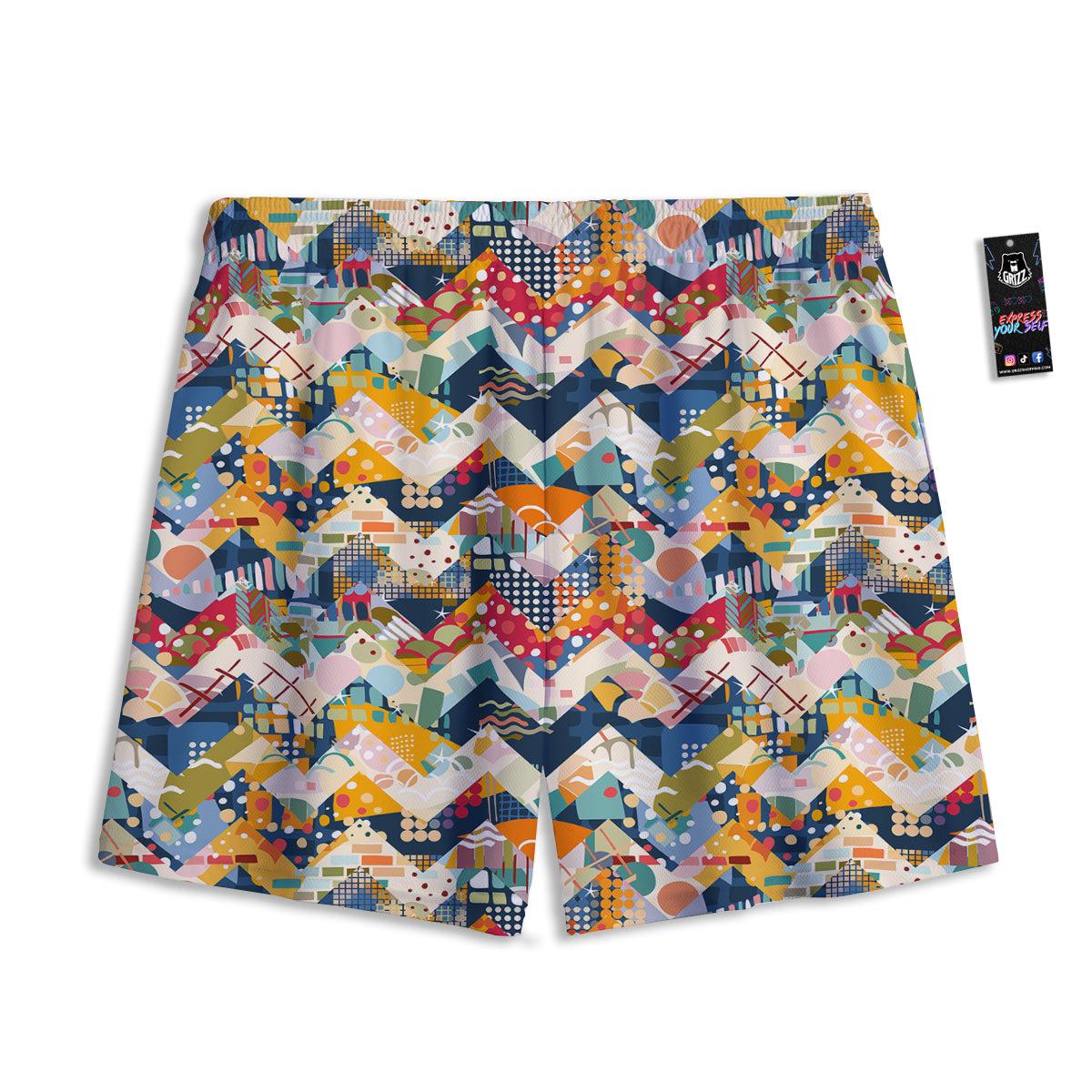 Bird Spiritual Golden Print Mesh Shorts