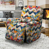 Abstract Zigzag Colorful Graffiti Style Print Pattern Recliner Slipcover-grizzshop