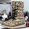 Abstract Zigzag Colorful Graffiti Style Print Pattern Snow Boots-grizzshop