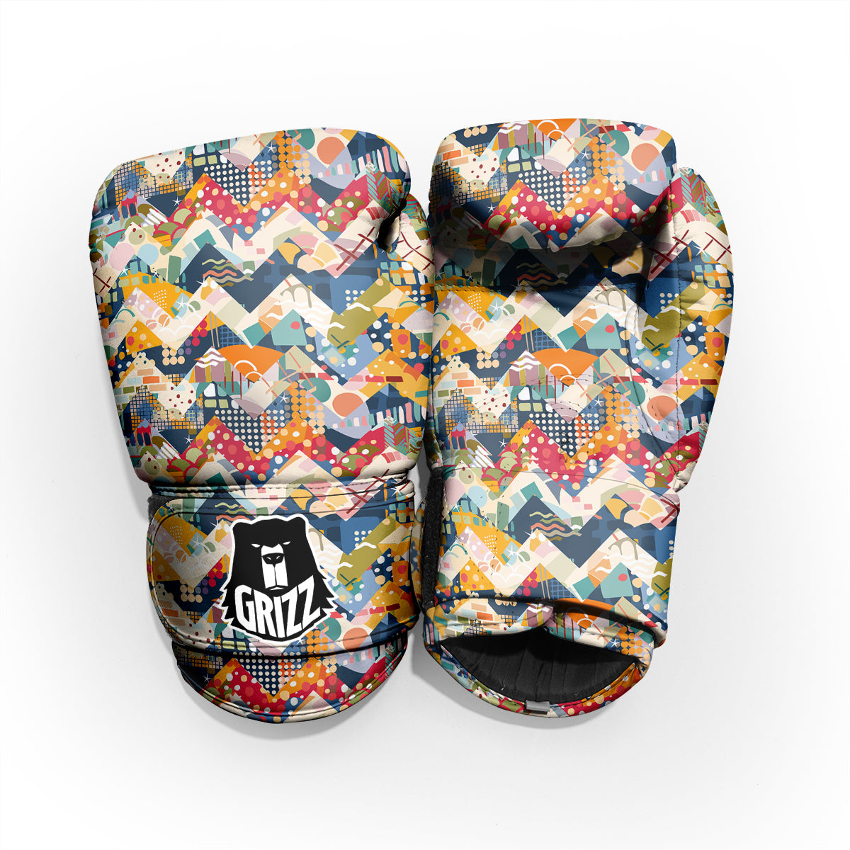 Abstract Zigzag Colorful Graffiti Style Print Pattern Pro Boxing Glove