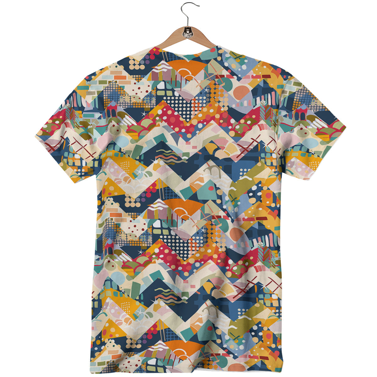 Abstract Zigzag Colorful Graffiti Style Print Pattern T-Shirt-grizzshop