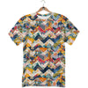 Abstract Zigzag Colorful Graffiti Style Print Pattern T-Shirt-grizzshop