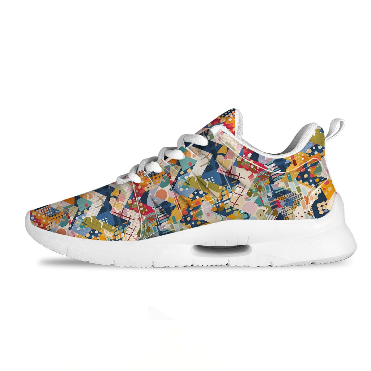 Abstract Zigzag Colorful Graffiti Style Print Pattern Tennis Shoes-grizzshop