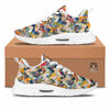 Abstract Zigzag Colorful Graffiti Style Print Pattern Tennis Shoes-grizzshop