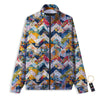 Abstract Zigzag Colorful Graffiti Style Print Pattern Track Jacket-grizzshop