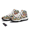 Abstract Zigzag Colorful Graffiti Style Print Pattern White Bball Shoes-grizzshop