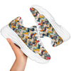 Abstract Zigzag Colorful Graffiti Style Print Pattern White Chunky Shoes-grizzshop