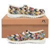 Abstract Zigzag Colorful Graffiti Style Print Pattern White Loafers-grizzshop