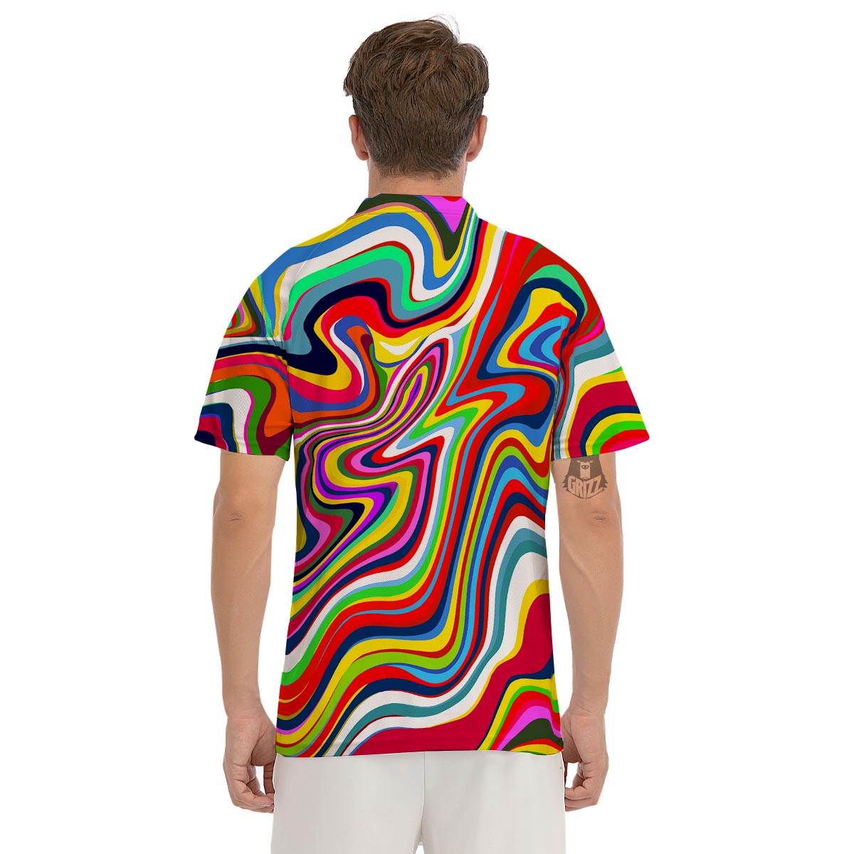 Abstract Ink Paint Men's Golf Shirts-grizzshop