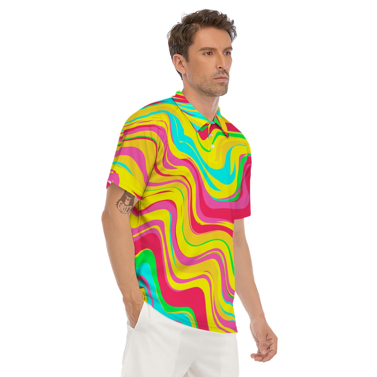 Abstract Paint Men's Golf Shirts-grizzshop