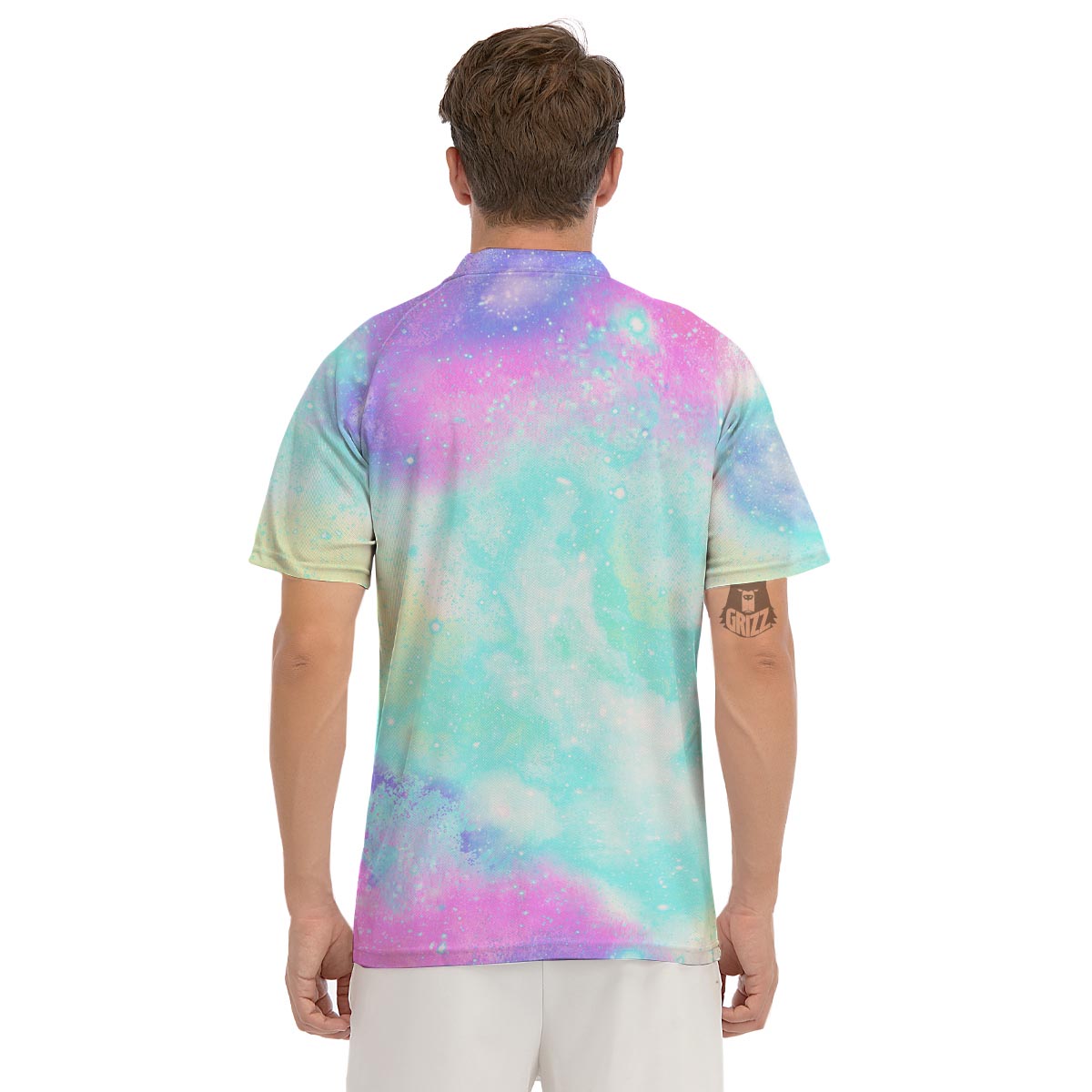 Abstract Psychedelic Holographic Men's Golf Shirts-grizzshop