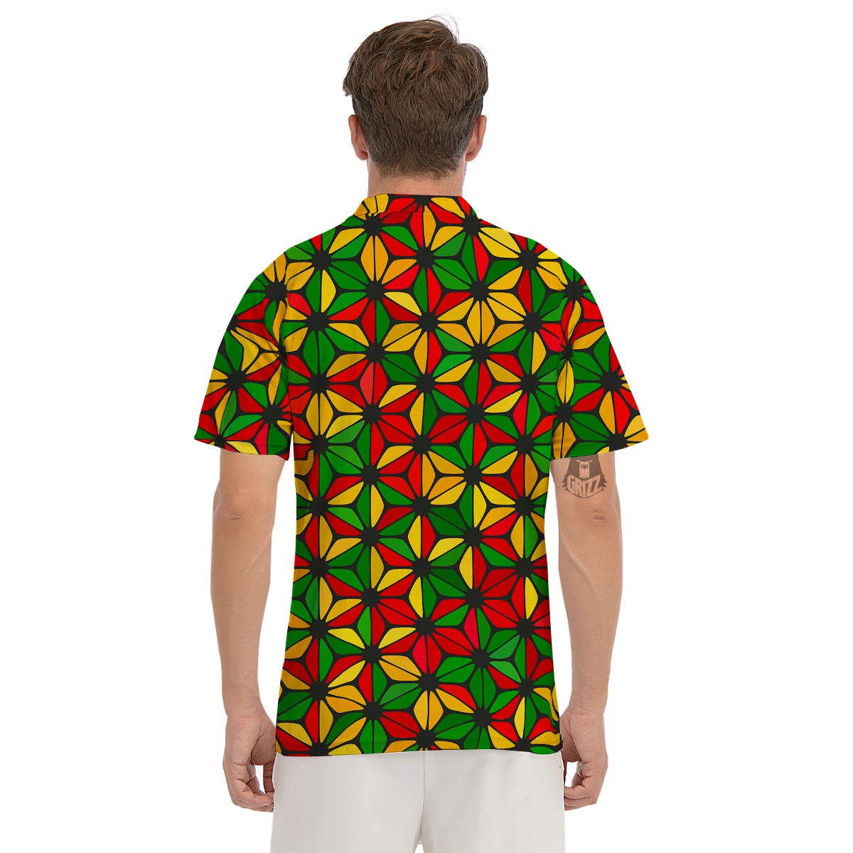 Abstract Reggae Rasta Men's Golf Shirts-grizzshop