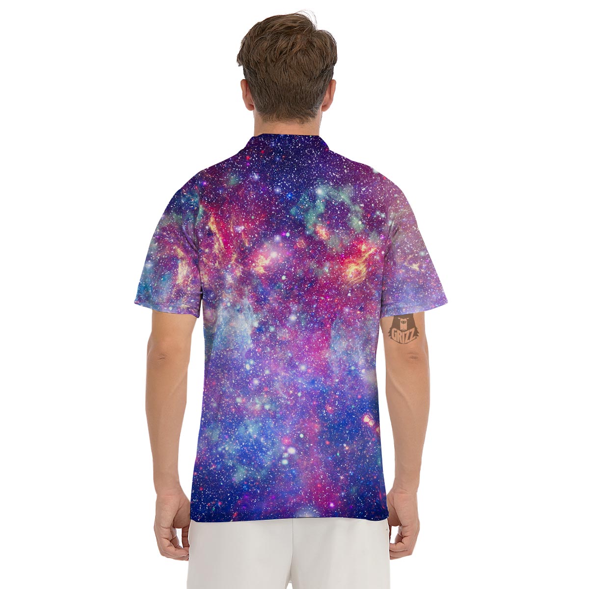 Abstract Starfield Galaxy Space Men's Golf Shirts-grizzshop