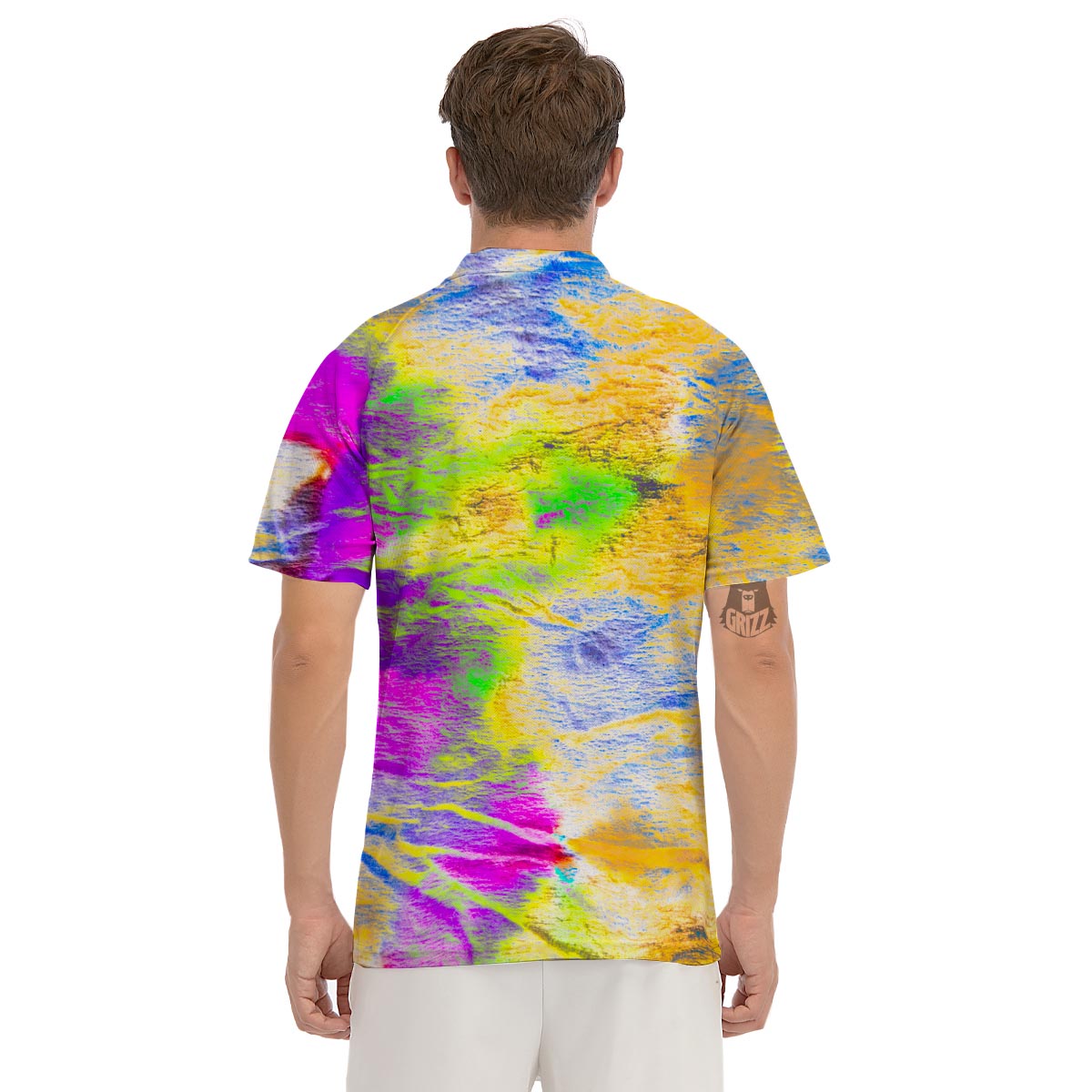 Abstract Tie Dye Men's Golf Shirts-grizzshop