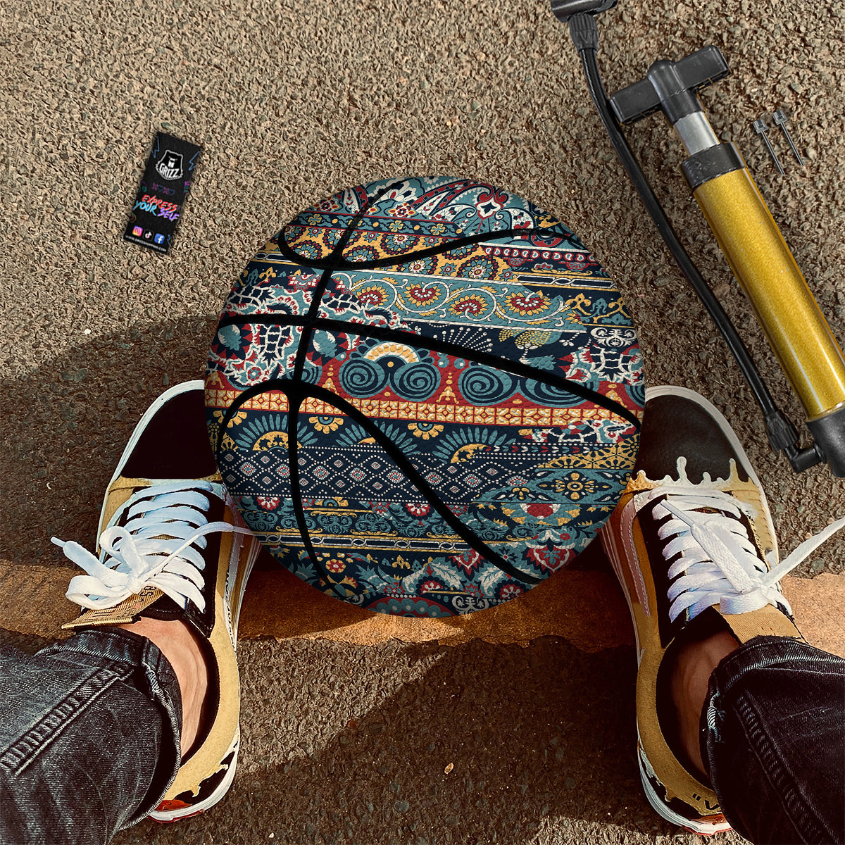 Abstract Arabian Paisley Print Basketball
