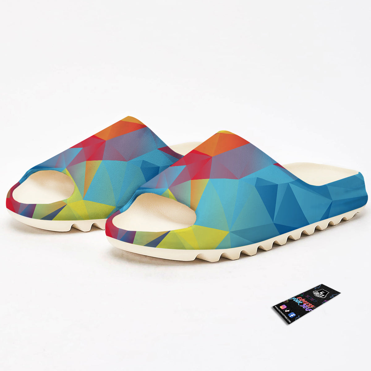 Abstract Colorful Autism Awareness Print Sandals-grizzshop