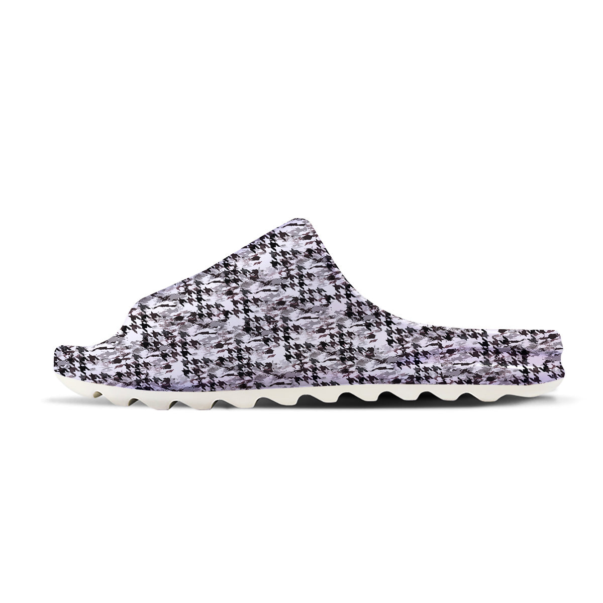 Abstract Houndstooth And Camo Print Pattern Sandals-grizzshop