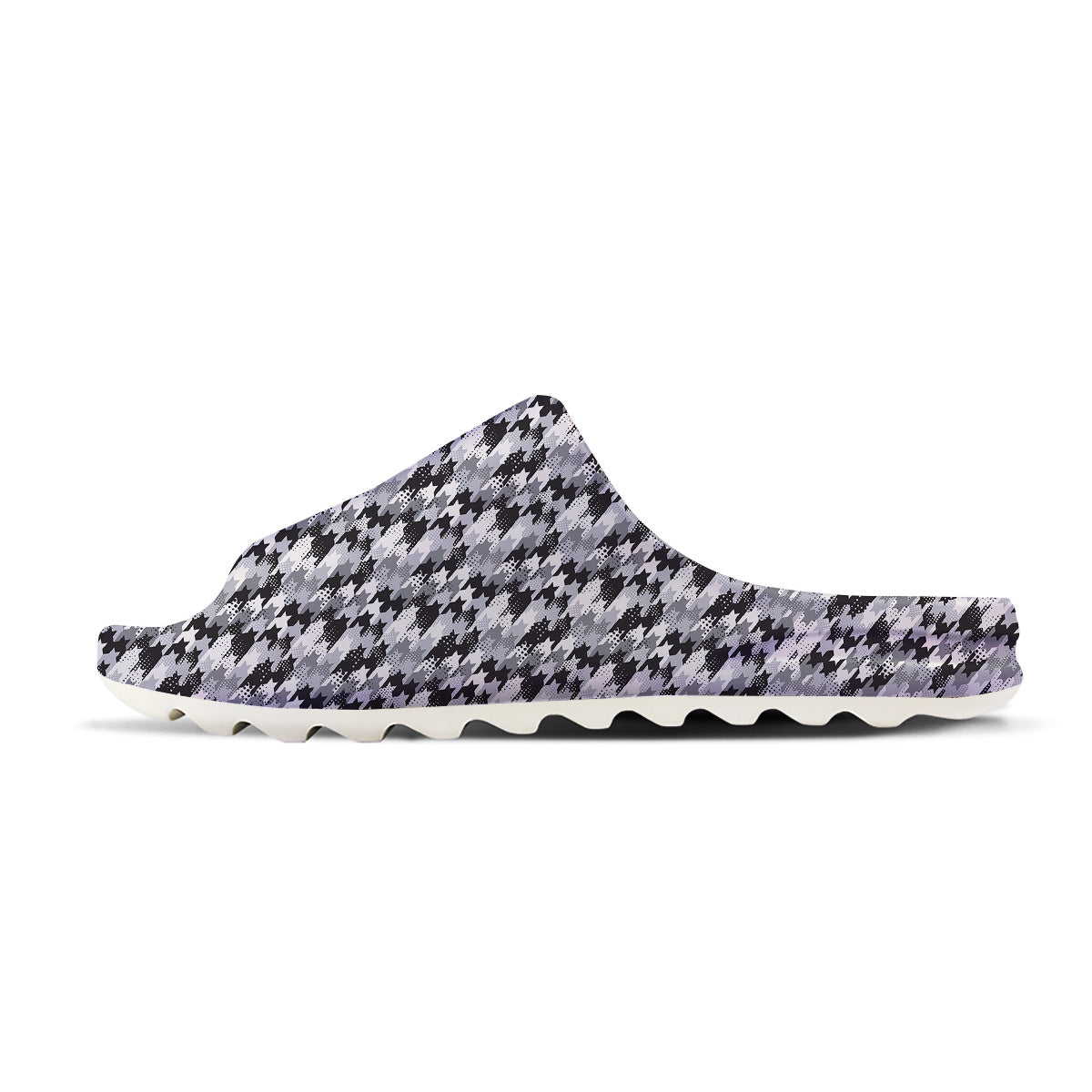 Abstract Houndstooth And Dots Print Pattern Sandals-grizzshop