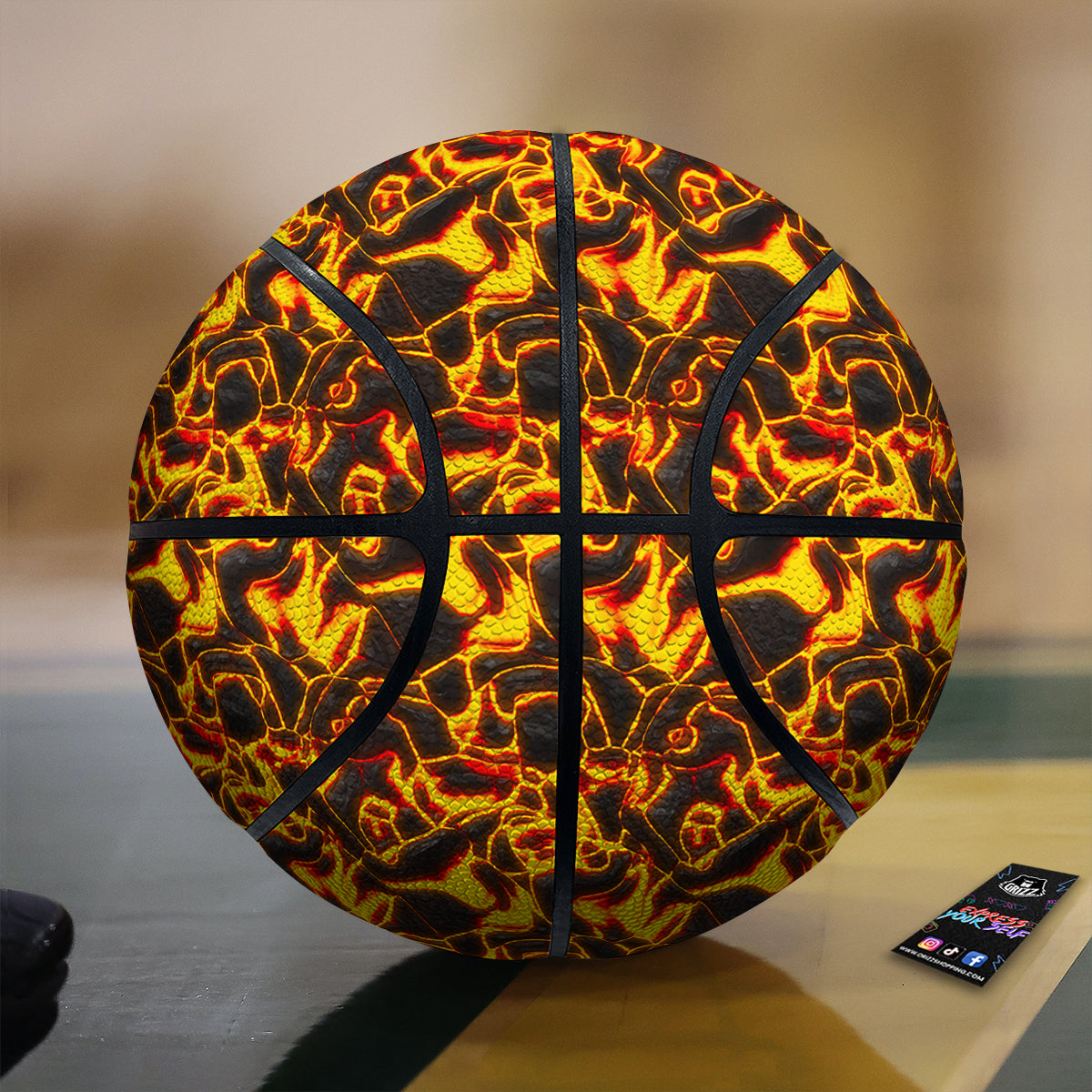 Abstract Lava And Fire Texture Print Basketball