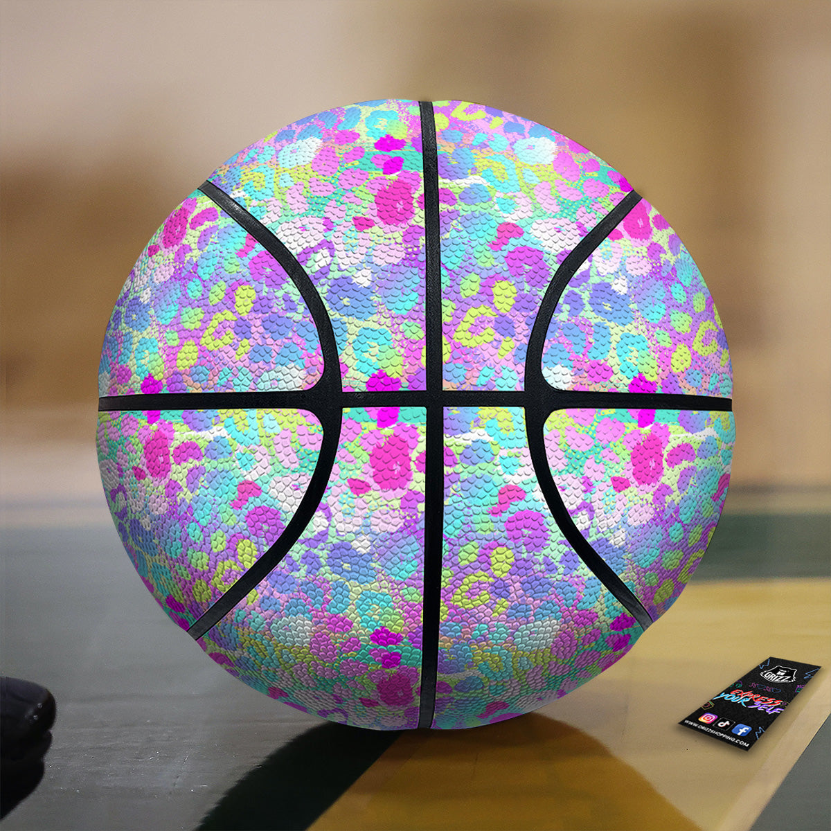Abstract Leopard Tropical Pastel Print Pattern Basketball