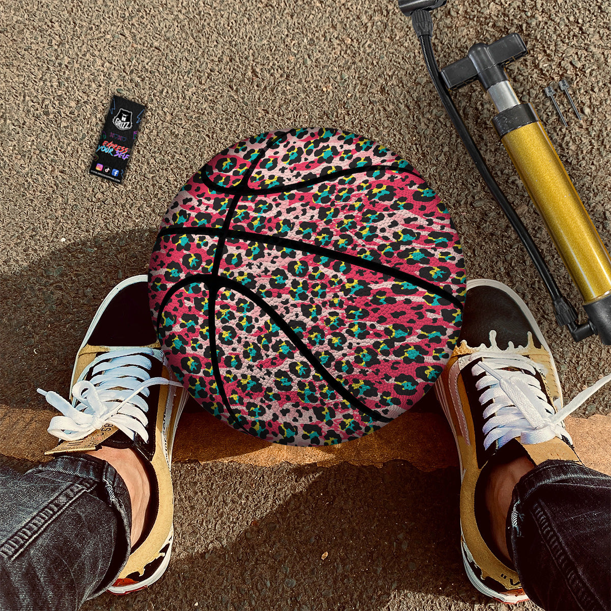 Abstract Pink Leopard Skin Print Pattern Basketball
