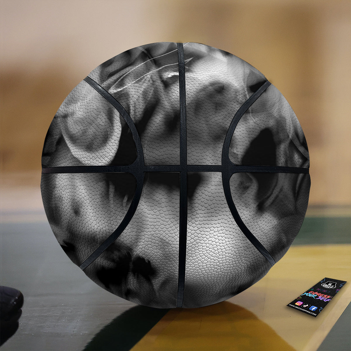 Abstract Psychedelic Liquid Smoke Print Basketball