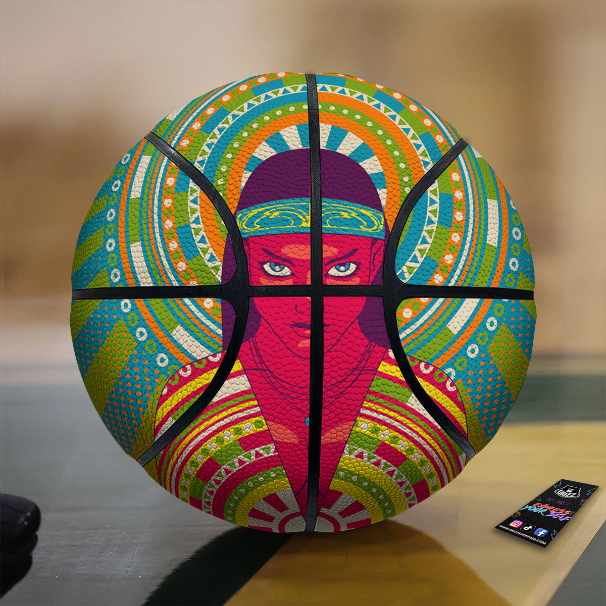 Abstract Psychedelic Women Print Basketball