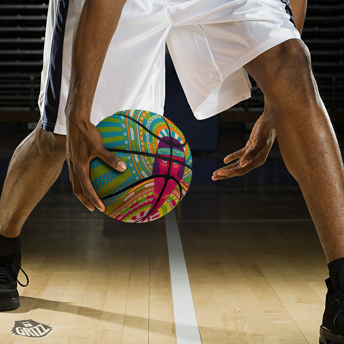 Abstract Psychedelic Women Print Basketball